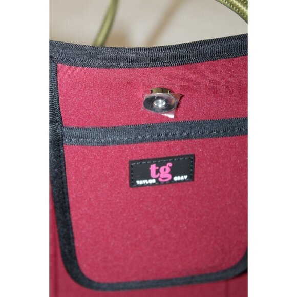 Taylor Gray Carell Large Neoprene Camo green & grey Tote Pink and purple stripes - Picture 6 of 12